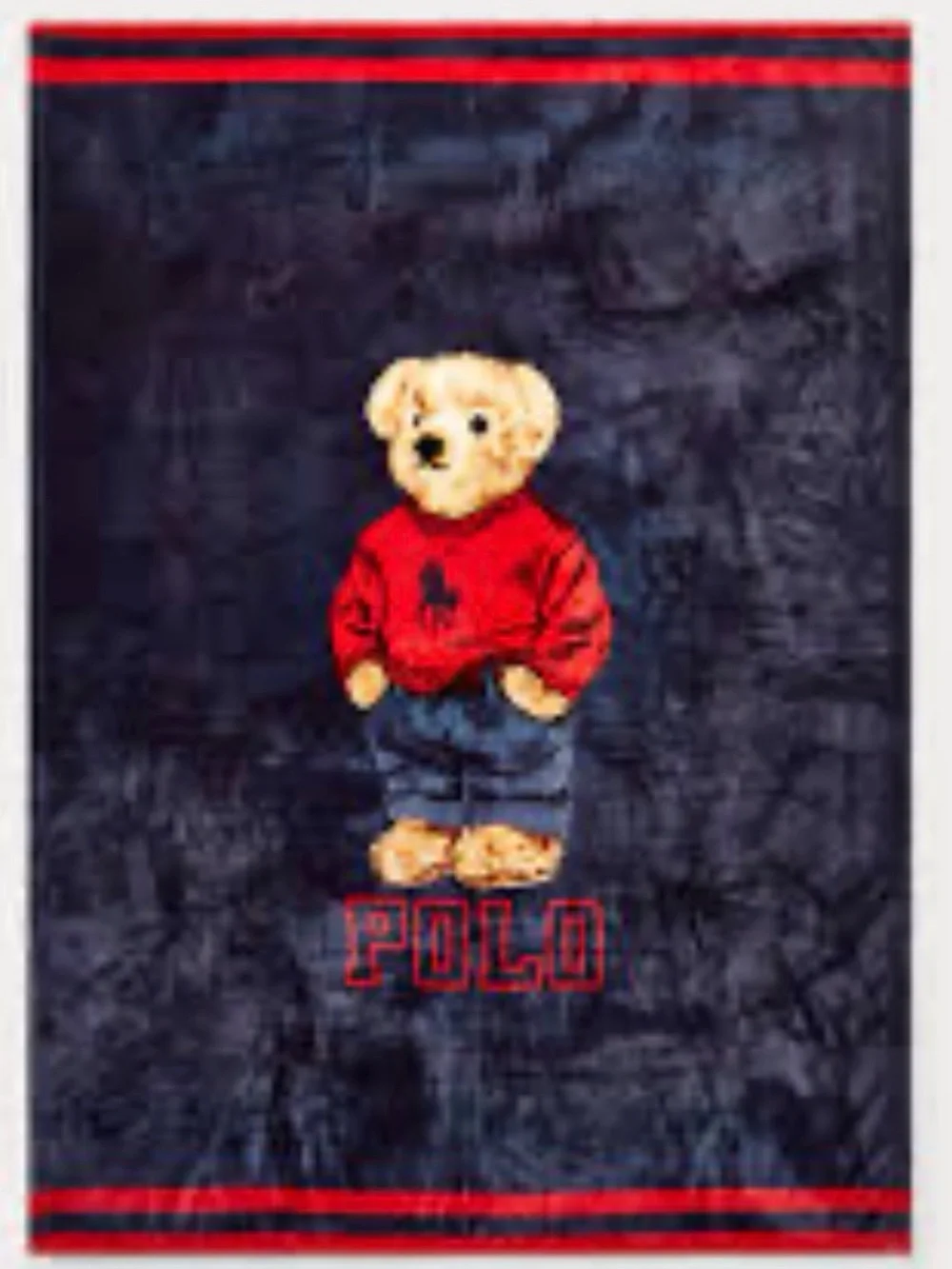 Like new Polo Ralph Lauren Polo Bear Fleece Throw Blanket